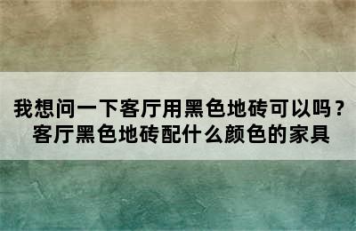 我想问一下客厅用黑色地砖可以吗？ 客厅黑色地砖配什么颜色的家具